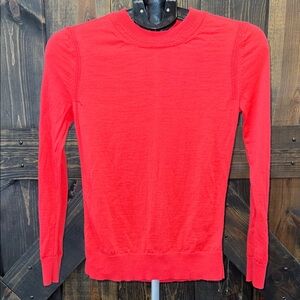 Banana Republic Merino Wool Sweater Top XS Red Minimalist Quiet Luxury Neutral